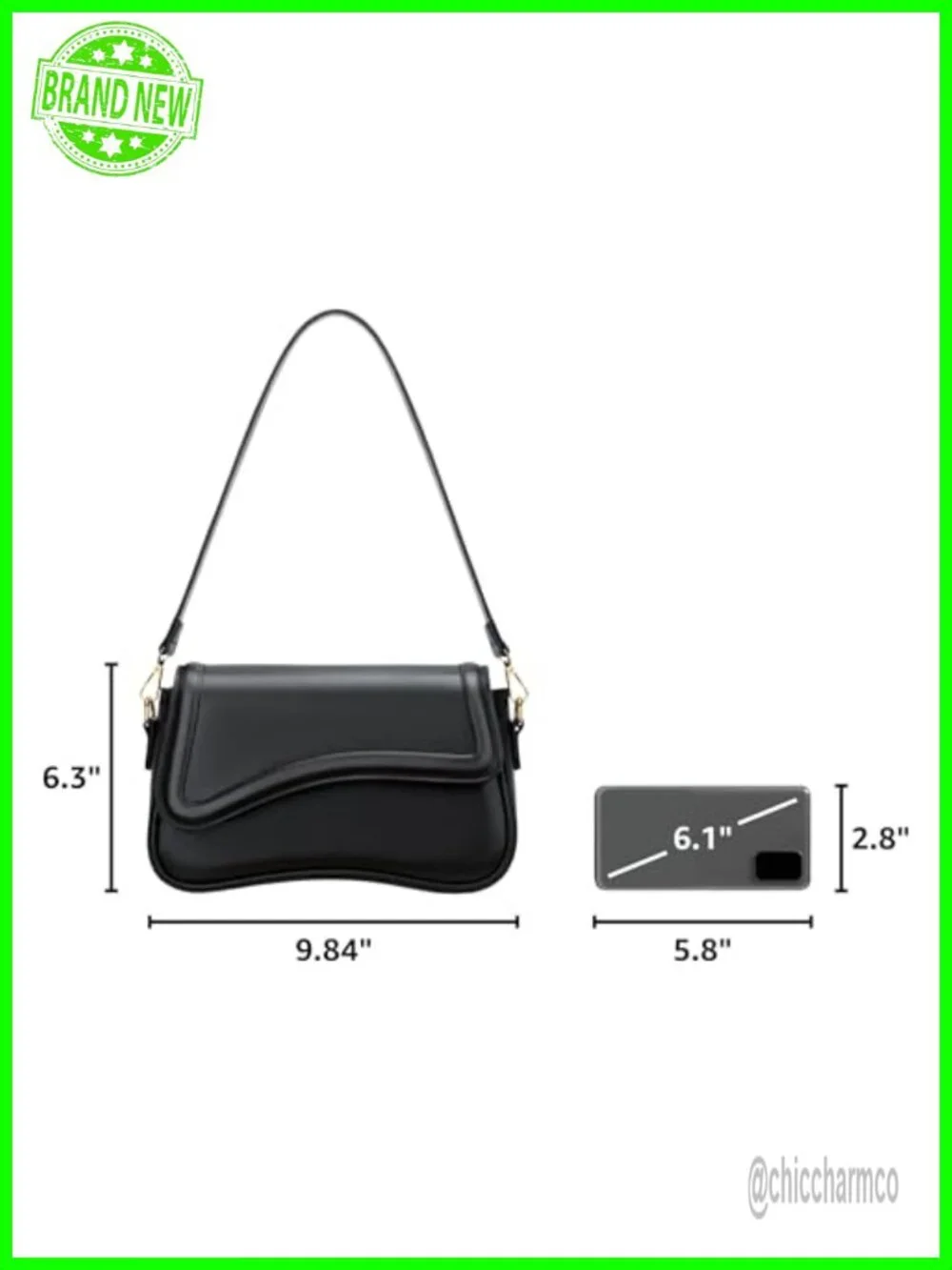 KKXIU PU Leather Hobo Shoulder Bag Small Cute Mini Clutch Purse Removable Chain